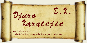 Đuro Karalejić vizit kartica